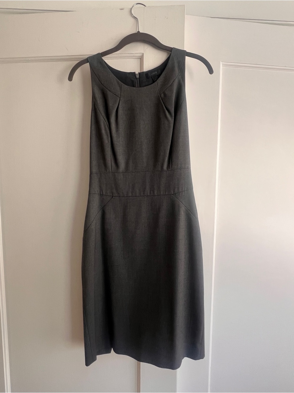 JCREW Classic Sleeveless Sheath Dress in Dark Gray